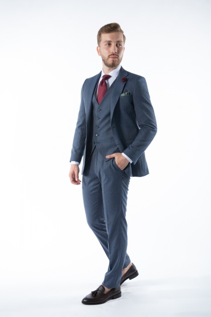 COSTUM CU VESTA BLEU SLIM FIT D'S DAMAT