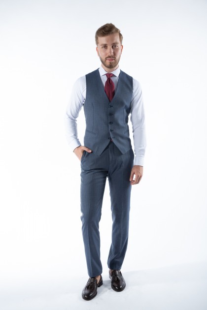 COSTUM CU VESTA BLEU SLIM FIT D'S DAMAT