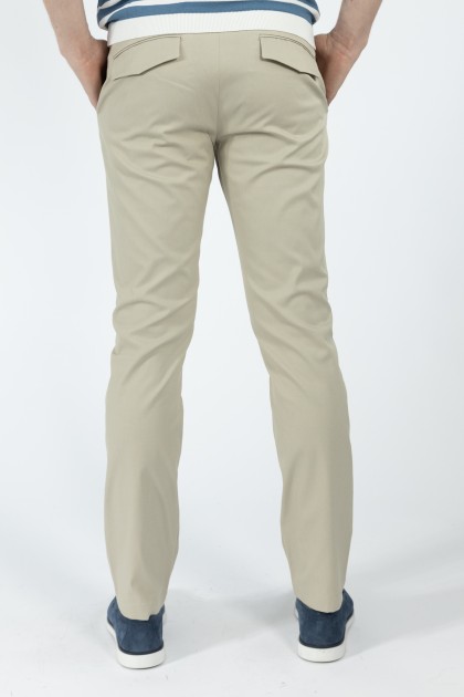 PANTALONI CASUAL BEJ SLIM FIT D'S DAMAT