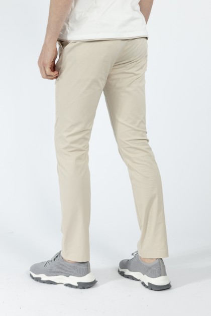 PANTALONI CASUAL BEJ SLIM FIT D'S DAMAT