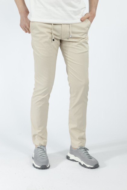 PANTALONI CASUAL BEJ SLIM FIT D'S DAMAT