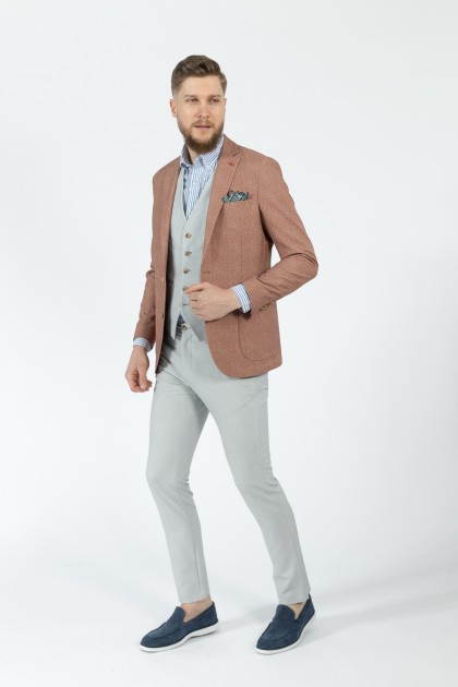 COSTUM CU VESTA CARAMIZIU SLIM FIT D'S DAMAT