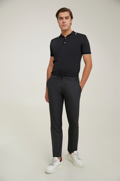 PANTALONI  NEGRI D'S DAMAT REGULAR FIT